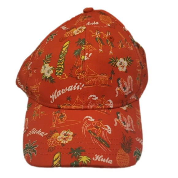 TOPMAN Red Hawaiian Cap Hat Mens Baseball Cap Adjustable Back - Picture 1 of 8